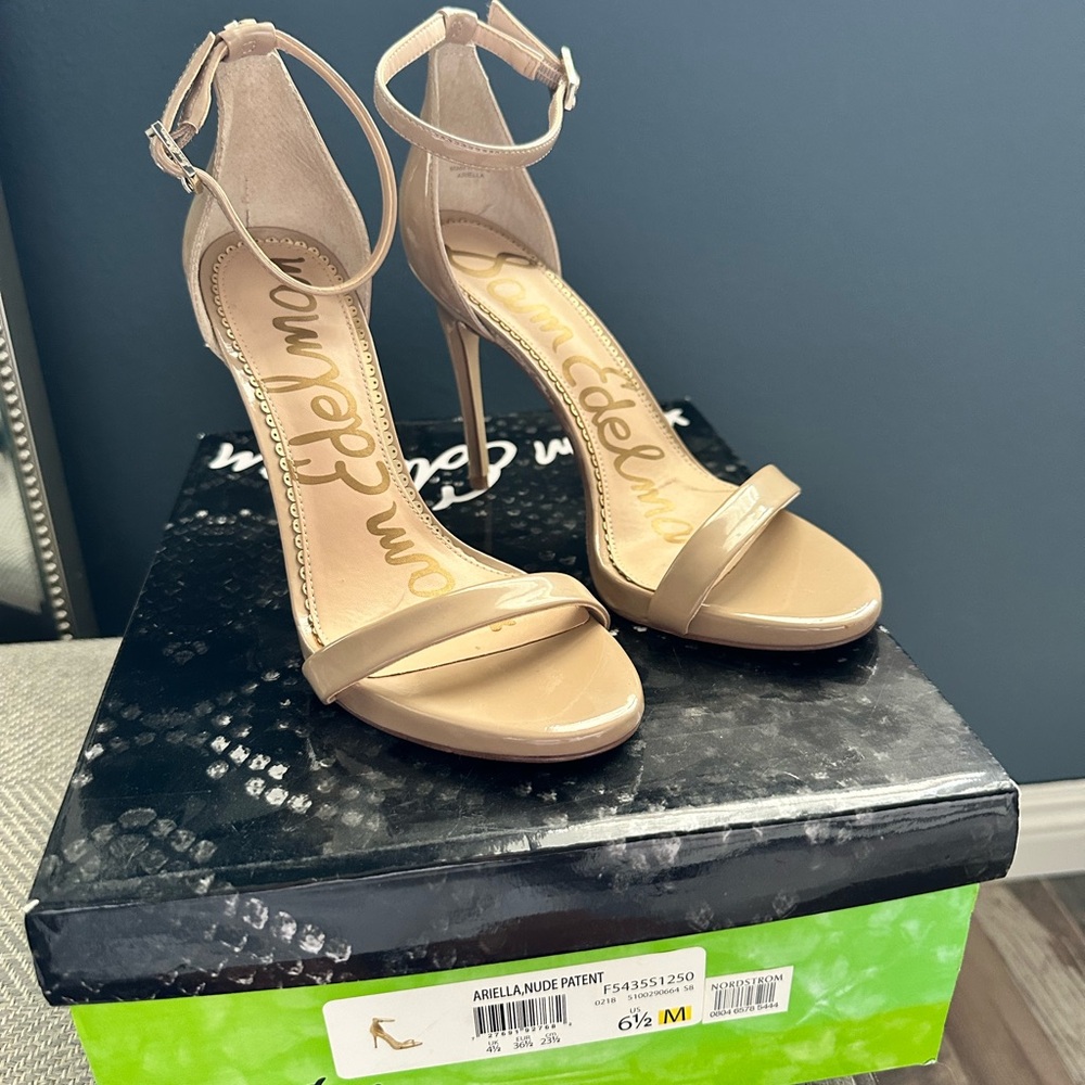 Sam Edelman Tan Heels with Strappy Sandal Design